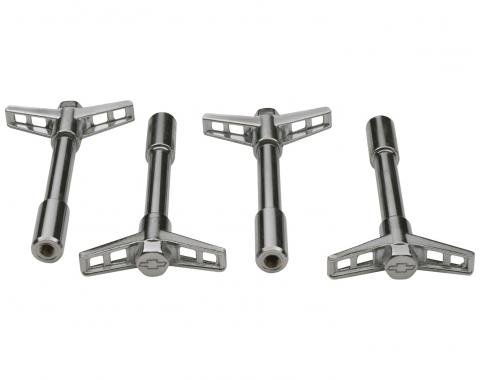 Proform Engine Valve Cover Wing Nuts, Steel, Chrome, Bowtie Logo, 1/4-20 Thread, 4 Pack 141-600