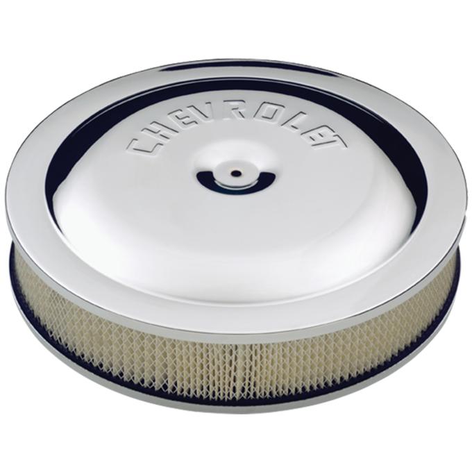 Proform Air Cleaner Kit, Chrome, Embossed Chevy Logo, 14 In. Diameter, With Center Nut 141-307