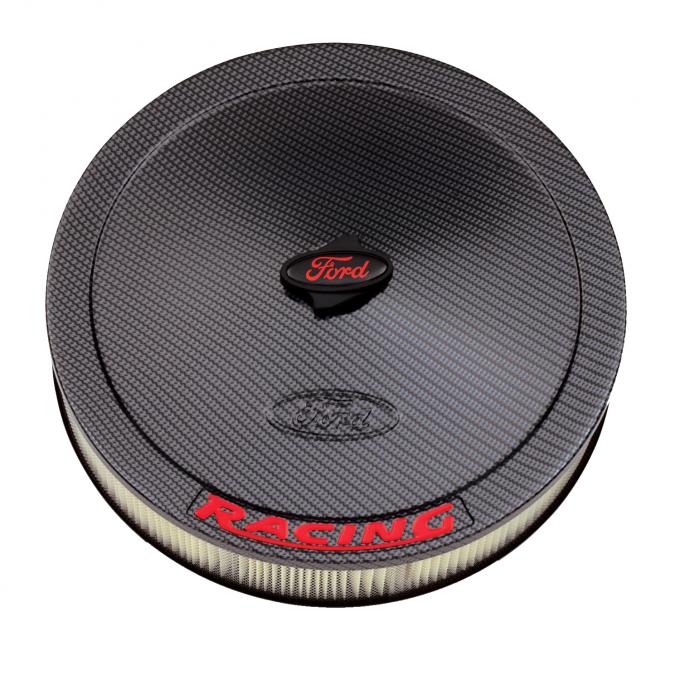 Proform Air Cleaner Kit, Carbon-Style, Red Ford Racing Emblem, 13 In. Diameter 302-354