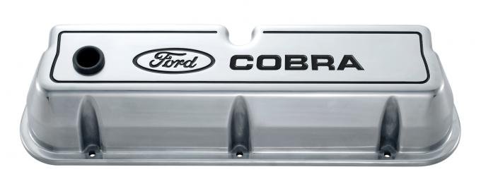 Proform Engine Valve Covers, Tall Style, Die Cast, Polished with Cobra Logo, For SB Ford 302-055