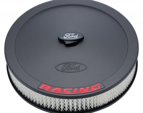 Proform Air Cleaner Kit, Black, Inlaid Ford Logo with Red Lettering, 13 In. Diameter 302-352