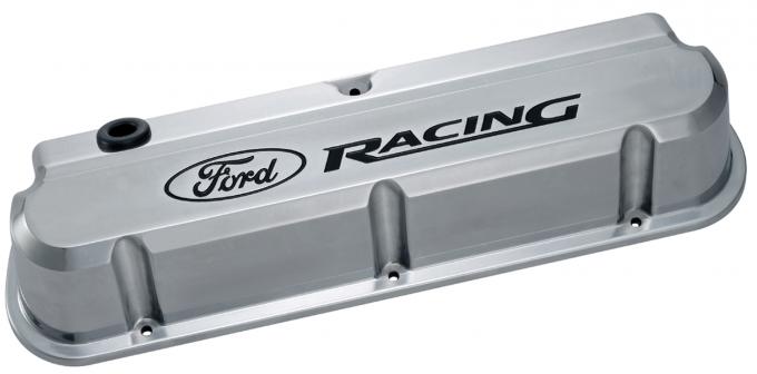 Proform Engine Valve Covers, Tall, Aluminum, Polished with Ford Racing Logo, Ford SB 302-138