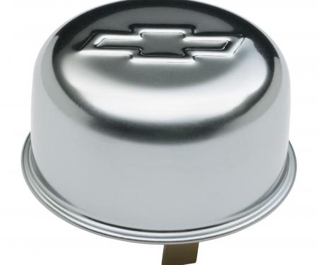 Proform Engine Oil Breather Cap, Push-On Style, 1.82 Hole, Embossed Bowtie Logo, Chrome 141-617