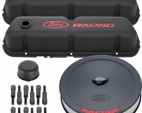Proform Engine Dress-Up Kit, Black Crinkle w/ Red Ford Racing Logo, Fits SB Ford Engines 302-500