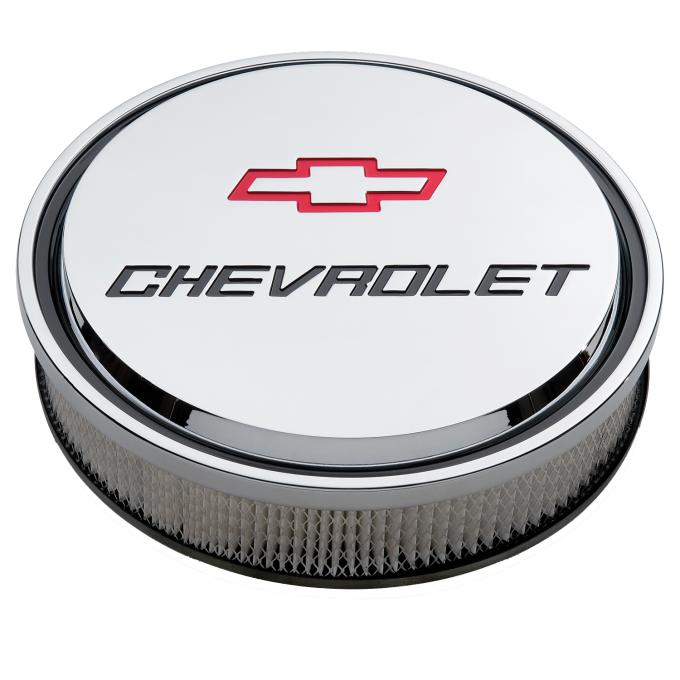 Proform 14" Air Cleaner Kit, Aluminum, Chrome, Recessed Chevy and Bowtie Emblems 141-835