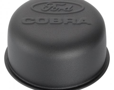Proform Engine Valve Cover Breather, 3 In Dia, Cobra Logo, Push-In Style, Black Crinkle 302-226