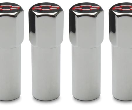 Proform Engine Valve Cover Mini Nuts, Steel, Red, Bowtie Logo, Studs Included, 4 Pc 141-909