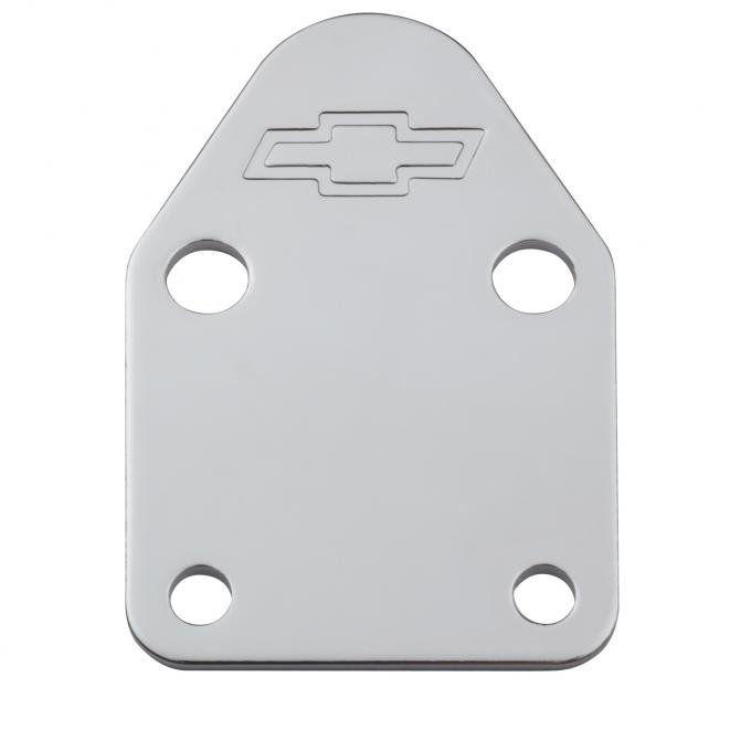 Proform Fuel Pump Block-Off Plate, Chrome with Bowtie Logo, Fits SB Chevy V8 Engines 141-210