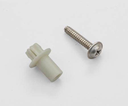 Detroit Muscle Technologies Mopar B Body 71-74 Door & E 70-74 Quarter Window Glass Up Stop Bumper & SCREW - LONG 1.25" CHR2965900-SCREW