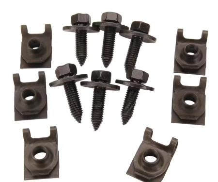 Redline Restomotive® 1967-1981 Camaro / Firebird / Nova Leaf Spring Front Mounting Bracket J-Nut & Bolt Set