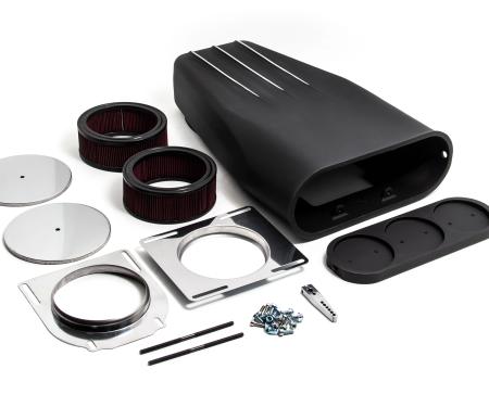 CFR Performance Aluminum Bug Catcher Style Scoop - Single or Dual Quad 5 1/8" Smooth - Black HZ-8007-PBK