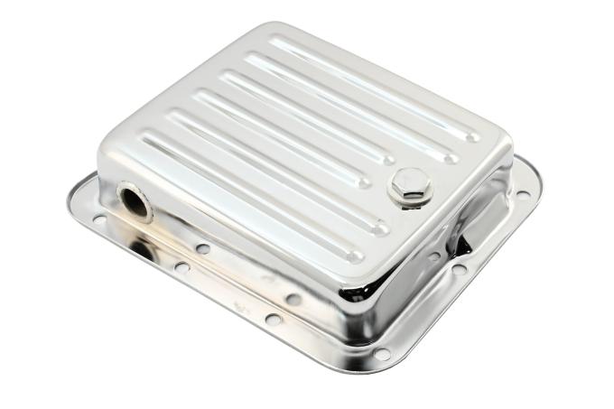 CFR Performance Steel Ford C4 Transmission Pan - Stock Capacity, Chrome Coated (Pan Fill Style) HZ-9531-1