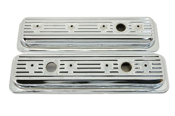 CFR Performance Steel Valve Covers - Fits 1987-2000 Chevy/GMC 5.0L & 5.7L SBC - Ball Milled Center Bolt HZ-9702