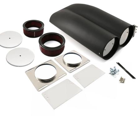 CFR Performance Aluminum Shotgun Style Scoop Air Cleaner - Black (Single or Dual Quad, Smooth Finish) HZ-8006-PBK