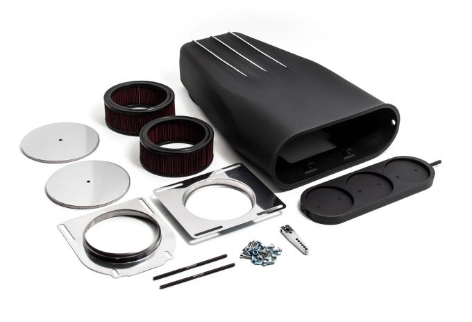 CFR Performance Aluminum Bug Catcher Style Scoop - Single or Dual Quad 5 1/8" Smooth - Black HZ-8007-PBK
