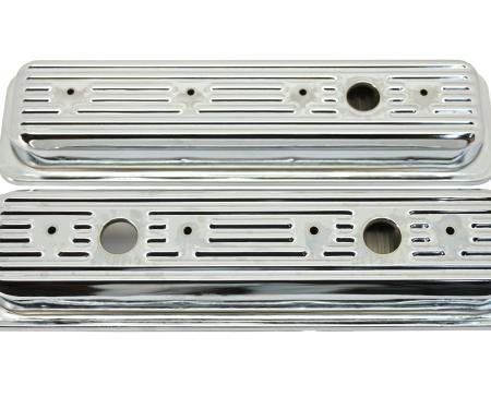 CFR Performance Steel Valve Covers - Fits 1987-2000 Chevy/GMC 5.0L & 5.7L SBC - Ball Milled Center Bolt HZ-9702