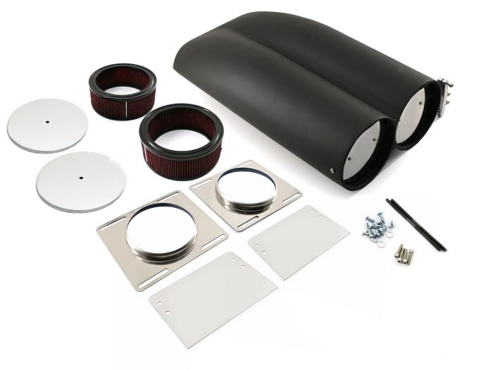 CFR Performance Aluminum Shotgun Style Scoop Air Cleaner - Black (Single or Dual Quad, Smooth Finish) HZ-8006-PBK