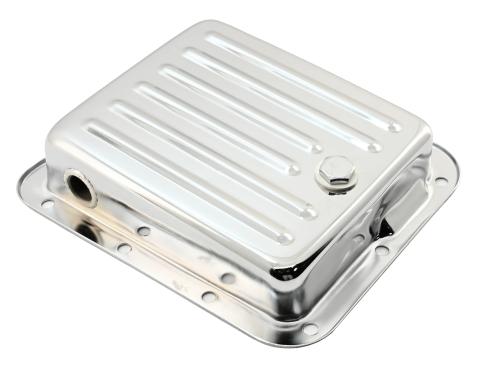 CFR Performance Steel Ford C4 Transmission Pan - Stock Capacity, Chrome Coated (Pan Fill Style) HZ-9531-1