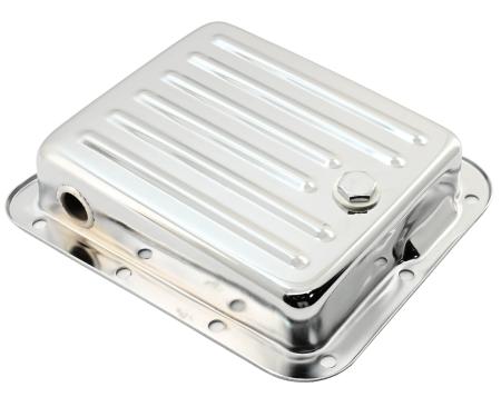 CFR Performance Steel Ford C4 Transmission Pan - Stock Capacity, Chrome Coated (Pan Fill Style) HZ-9531-1