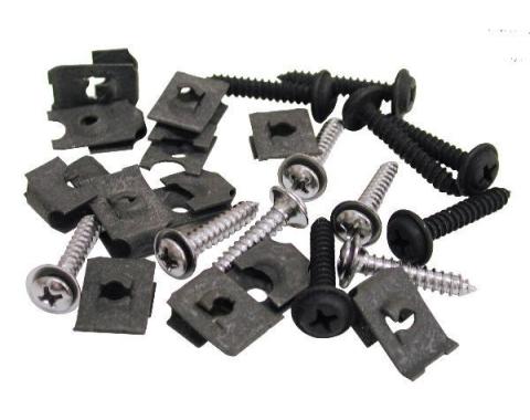 Corvette Grille Mount Screw & Nut Set, 24 Piece, 1971-1972