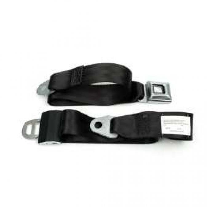 Seatbelt Solutions Camaro 1970-1992 Universal Lap Belt, 60" with Starburst Push Button 1203601000 | Black