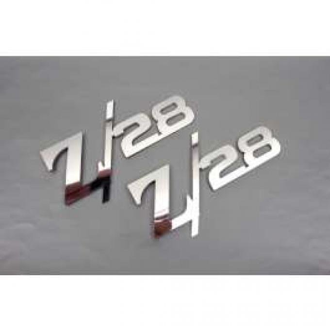 Camaro Fender Emblems, Z28, Stainless Steel, 1967-1969