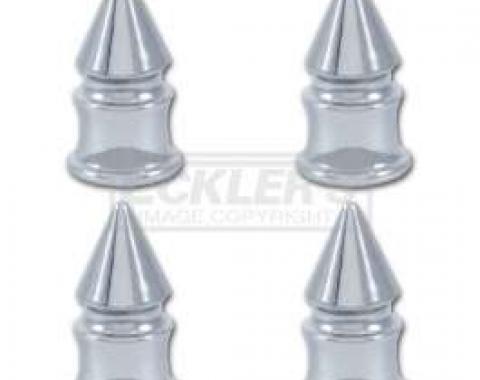 Camaro Valve Stem Caps, Chrome Spike, 1967-2014