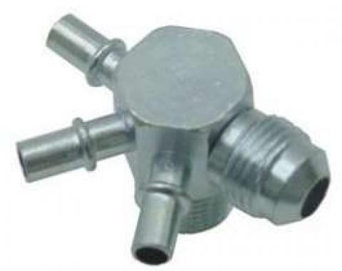 Camaro Intake Manifold Vacuum Fitting, Power Brake Booster, Threaded Port, With 3 Extra Vacuum Ports, 1967-1969