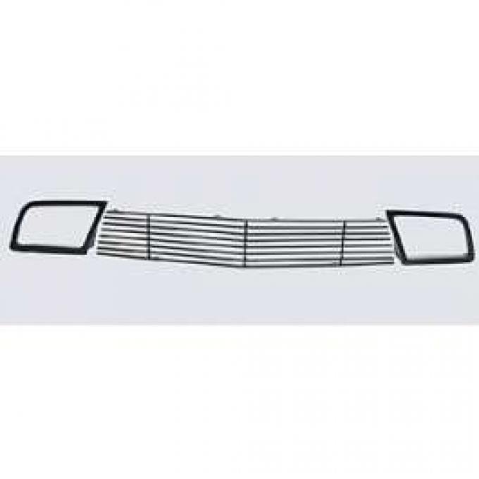 Camaro Billet Grille, Black Powder Coated Aluminum, SS, Lower Valance, With Ducts 2010-2011