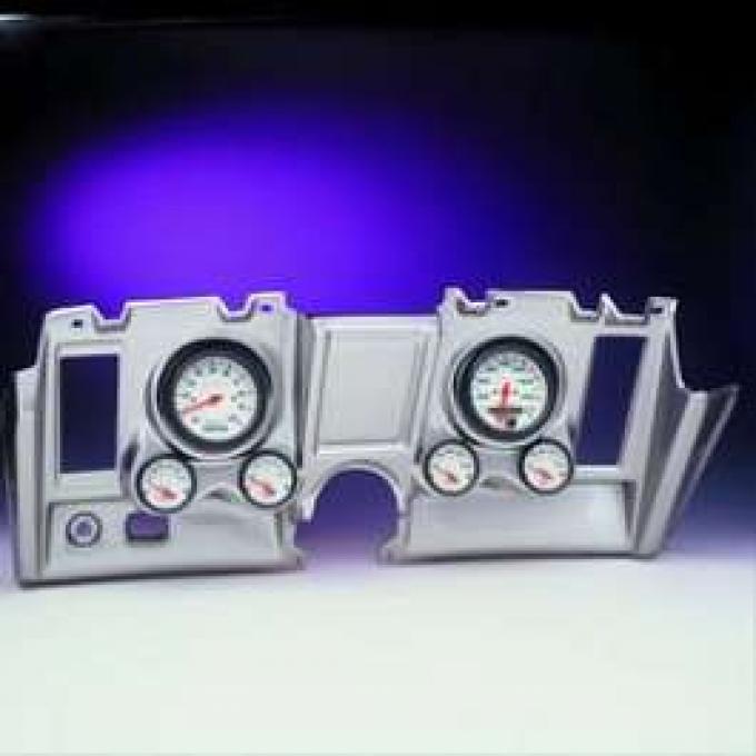 Camaro Instrument Cluster Panel, Brushed Aluminum Finish, With Phantom Series AutoMeter Gauges, 1969