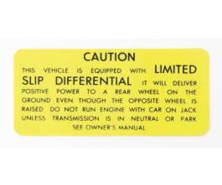 Camaro Posi-Traction Warning Trunk Decal, 1971-1973