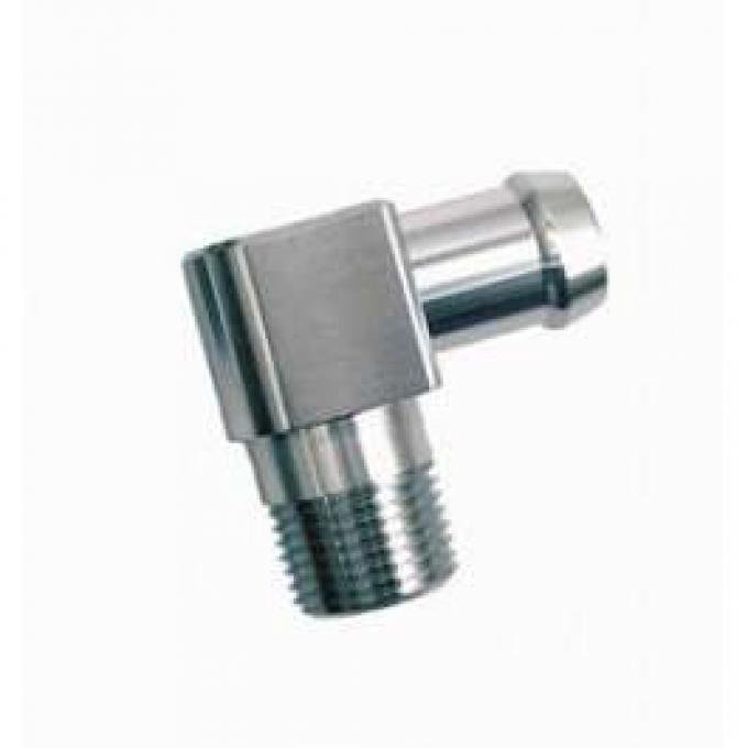 Camaro Heater Hose Fitting, 5/8 90 Degree Elbow, 1-3/4 Tall, Stainless Steel, 1967-1969