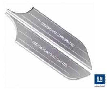 Camaro Chrome Billet Kick Panel Covers, Camaro Logo, 2010-2013