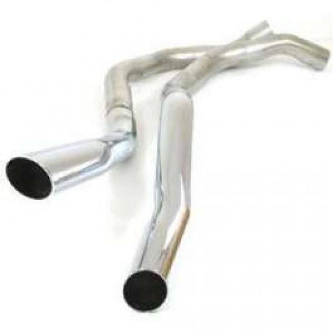 Camaro Dual Exhaust Tailpipes, Polished Chrome Tips, 1969