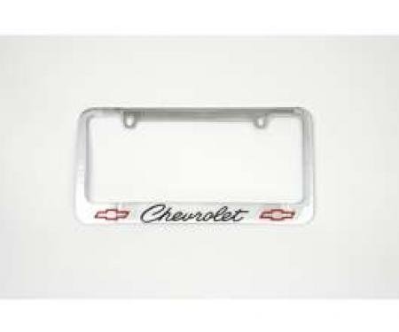 Camaro License Plate Frame, Chevrolet Script & Bowtie Logo,1967-2013