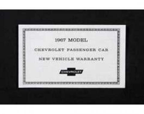 Camaro Warranty Certificate, 1967