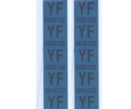 Camaro Coil Spring Tape Decals, Code YF, Z28, 1969