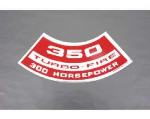 Camaro Air Cleaner Decal, 350 Turbo-Fire 300 Horsepower, 1969