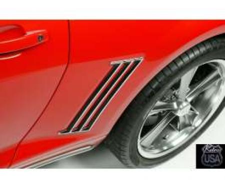 Camaro Chrome Quarter Panel Side Louvers, 2010-2014