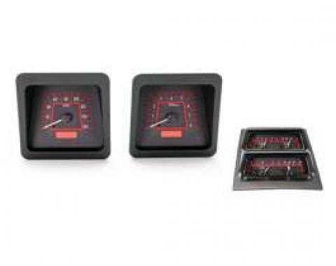 Camaro Analog Dash Gauges, Dakota Digital, Carbon Fiber With Red Display, 1969