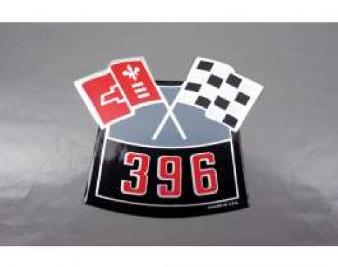 Camaro Air Cleaner Decal, 396 Crossed Flags, 1967-1969