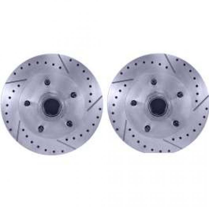 Camaro Brake Rotors, Front, Drilled & Slotted, 1967-1969