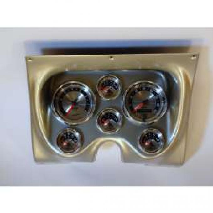 Camaro Instrument Cluster Panel, Brushed Aluminum Finish, With American Muscle Series AutoMeter Gauges, 1967-1968