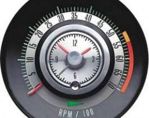 Camaro Clock & Tachometer, Tic-Toc, 5500 RPM Redline, 1968