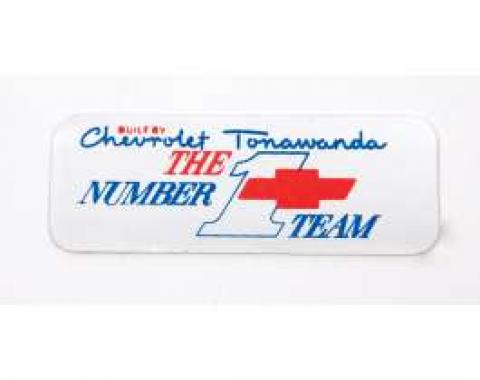 Camaro Valve Cover Decal, Number 1 Team Tonawanda, Big Block, 1967-1972