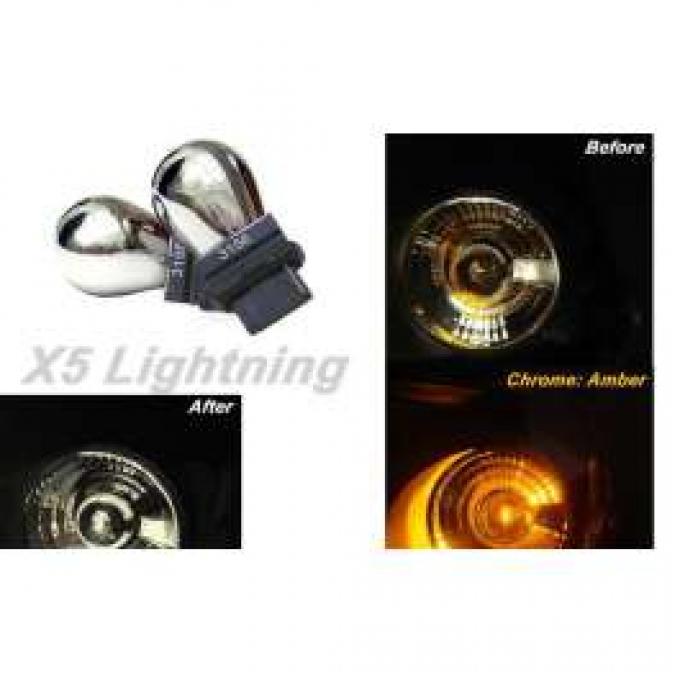 Light Bulbs, 3156, Chrome X5 Lightning Amber Silver Stealth