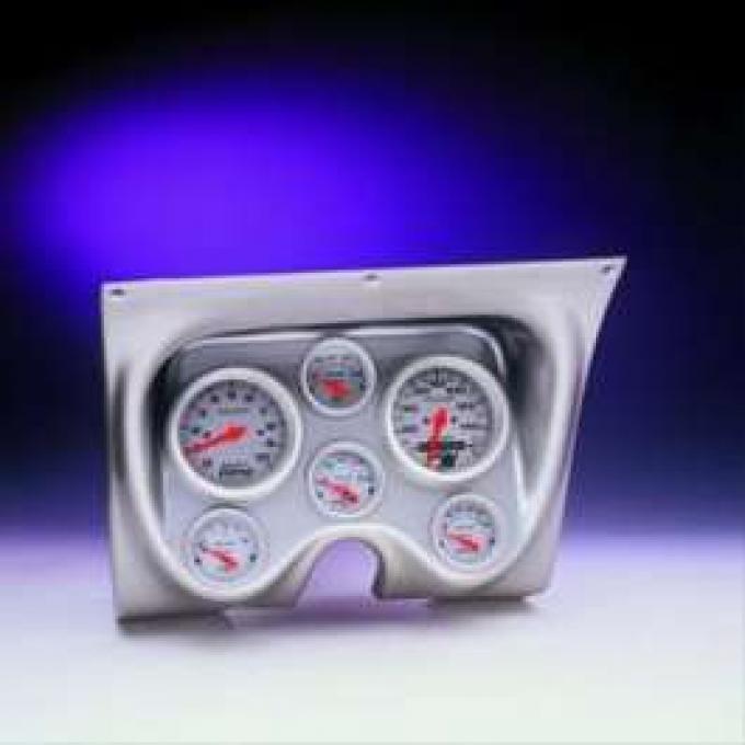 Camaro Instrument Cluster Panel, Brushed Aluminum Finish, With Ultra-Lite Series AutoMeter Gauges, 1967-1968