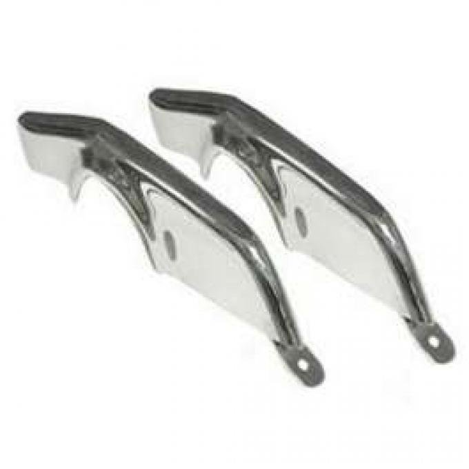 Camaro Front Bumper Guards, Chrome, Deluxe, With Mounting Brackets & Rubber Inserts, 1967-1968