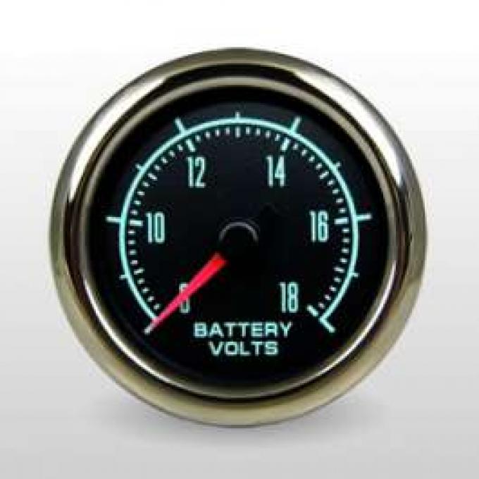 Camaro Voltmeter Gauge, 2 1/16, Marshall Instruments, Muscle Series, 1967-1969