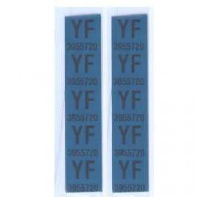 Camaro Coil Spring Tape Decals, Code YF, Z28, 1969